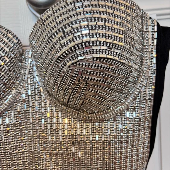 Akira stunning rhinestone corset/ bustier style crop top - Picture 4 of 8